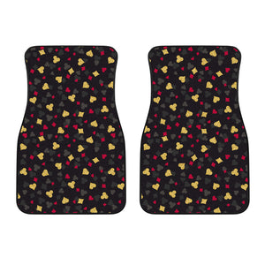 Casino Cards Suits Pattern Print Design 01 Front Car Mats