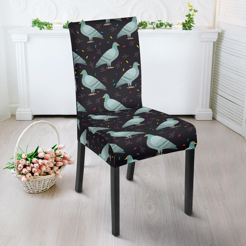 Pigeon Pattern Print Design 01 Dining Chair Slipcover