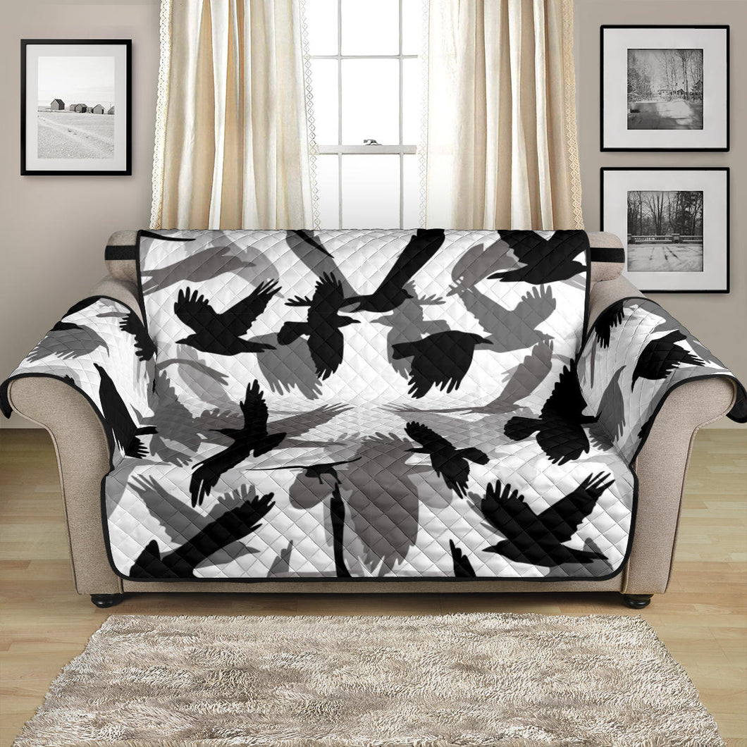 Crow Pattern Loveseat Couch Cover Protector