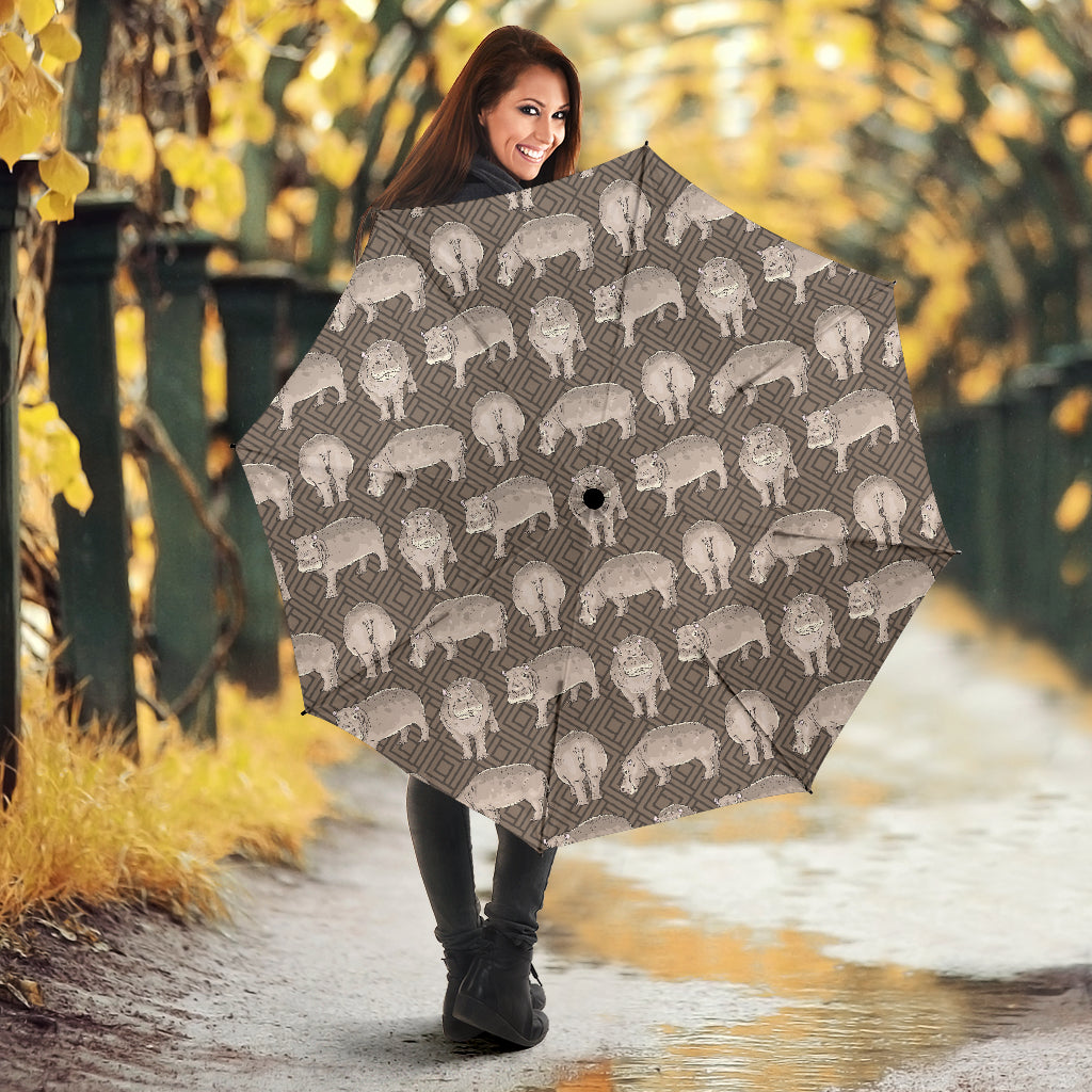 Hippopotamus Pattern Print Design 04 Umbrella