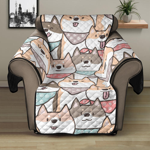 Shiba Inu Pattern Recliner Cover Protector