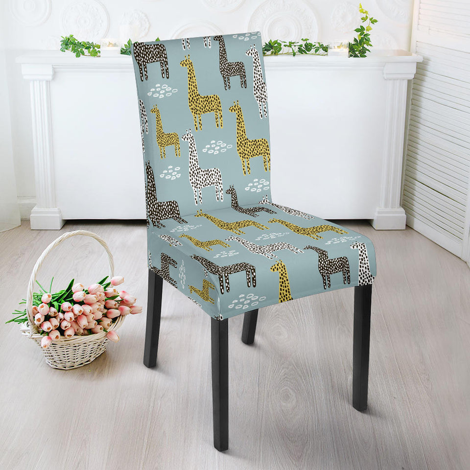 Giraffe Pattern Print Design 03 Dining Chair Slipcover