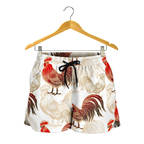 Rooster Chicken Pattern Women Shorts