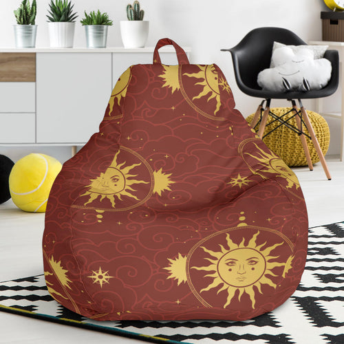 Sun Pattern Red Background Bean Bag Cover