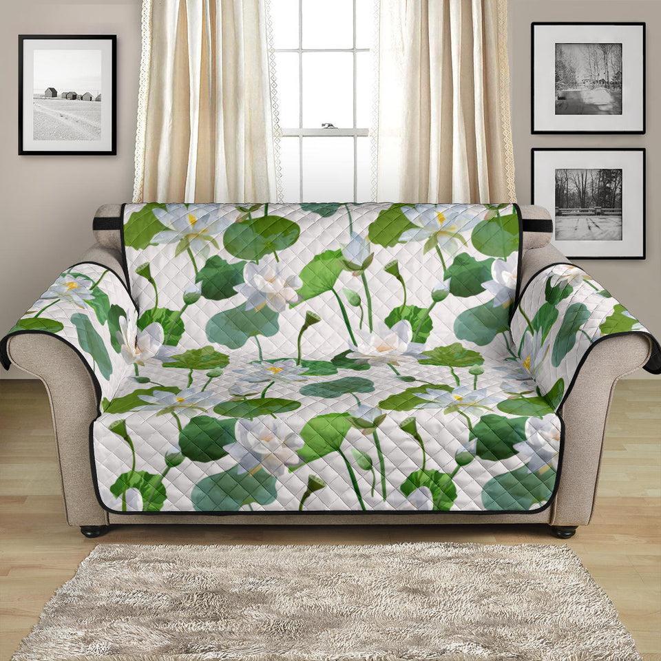 Lotus Waterlily Pattern Loveseat Couch Cover Protector