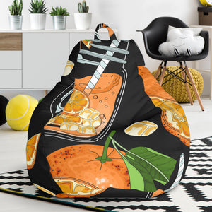 Orange Ice Orance Juice Pattern Bean Bag Cover