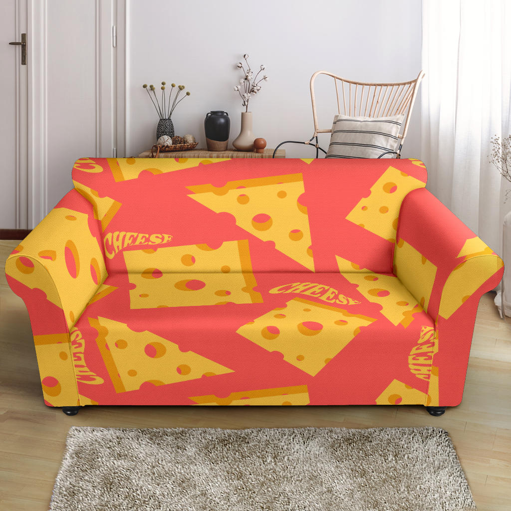 Sliced Cheese Pattern  Loveseat Couch Slipcover