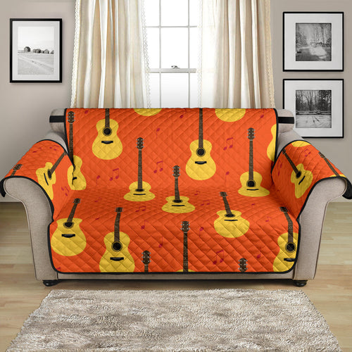 Classice Guitar Music Pattern Loveseat Couch Cover Protector