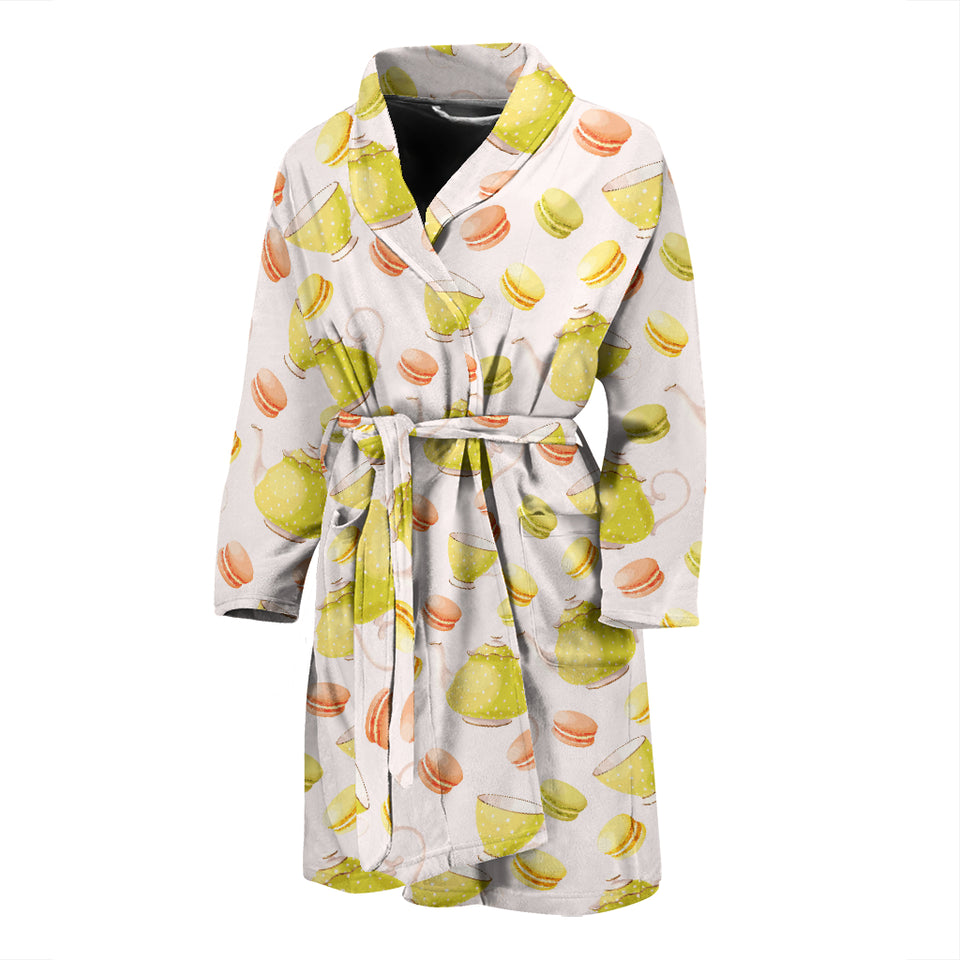 Tea pots Pattern Print Design 03 Men Bathrobe