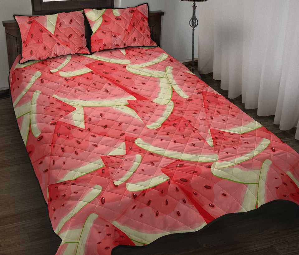 Watermelon Pattern Background Quilt Bed Set