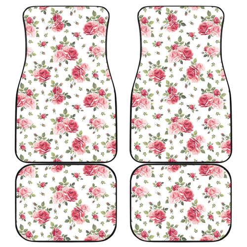 Rose Pattern Print Design 02 Front and Back Car Mats