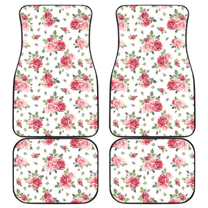 Rose Pattern Print Design 02 Front and Back Car Mats