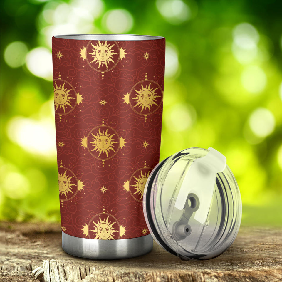 Sun Pattern Red Background Tumbler