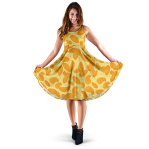 Potato Chips Pattern Print Design 04 Sleeveless Midi Dress