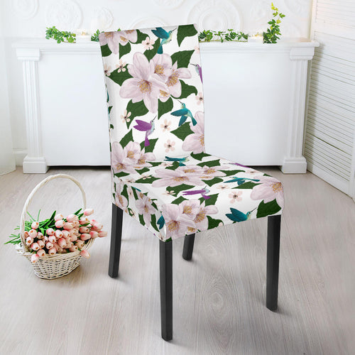 Hummingbird Pattern Print Design 01 Dining Chair Slipcover
