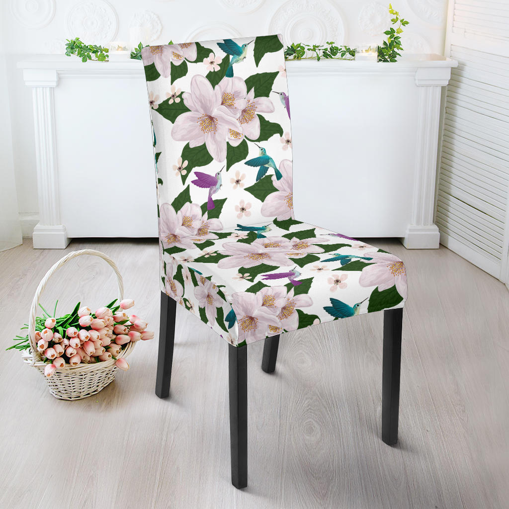 Hummingbird Pattern Print Design 01 Dining Chair Slipcover