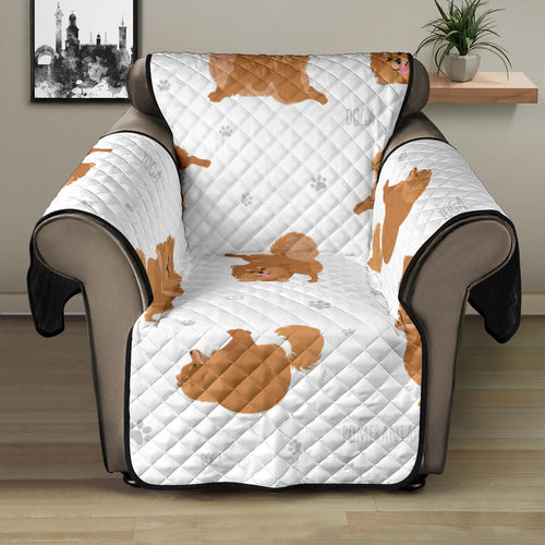 Pomeranian Yoga Pattern Recliner Cover Protector