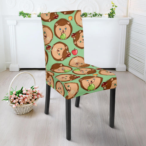 Hedgehog Pattern Print Design 01 Dining Chair Slipcover