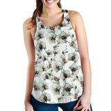 White Orchid Pattern Women Racerback Tank Top