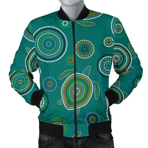 Sea Turtle Aboriginal Pattern Men Bomber Jacket