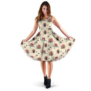 Snail Pattern Print Design 04 Sleeveless Midi Dress