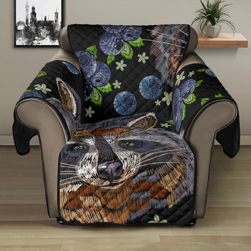 Raccoon Blueburry Pattern Recliner Cover Protector