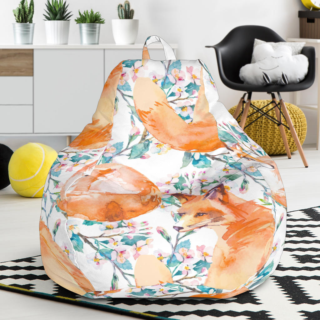 Fox Water Color Pattern Bean Bag Cover