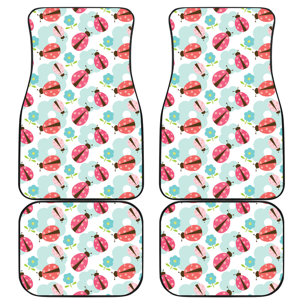 Ladybug Pattern Print Design 03 Front and Back Car Mats