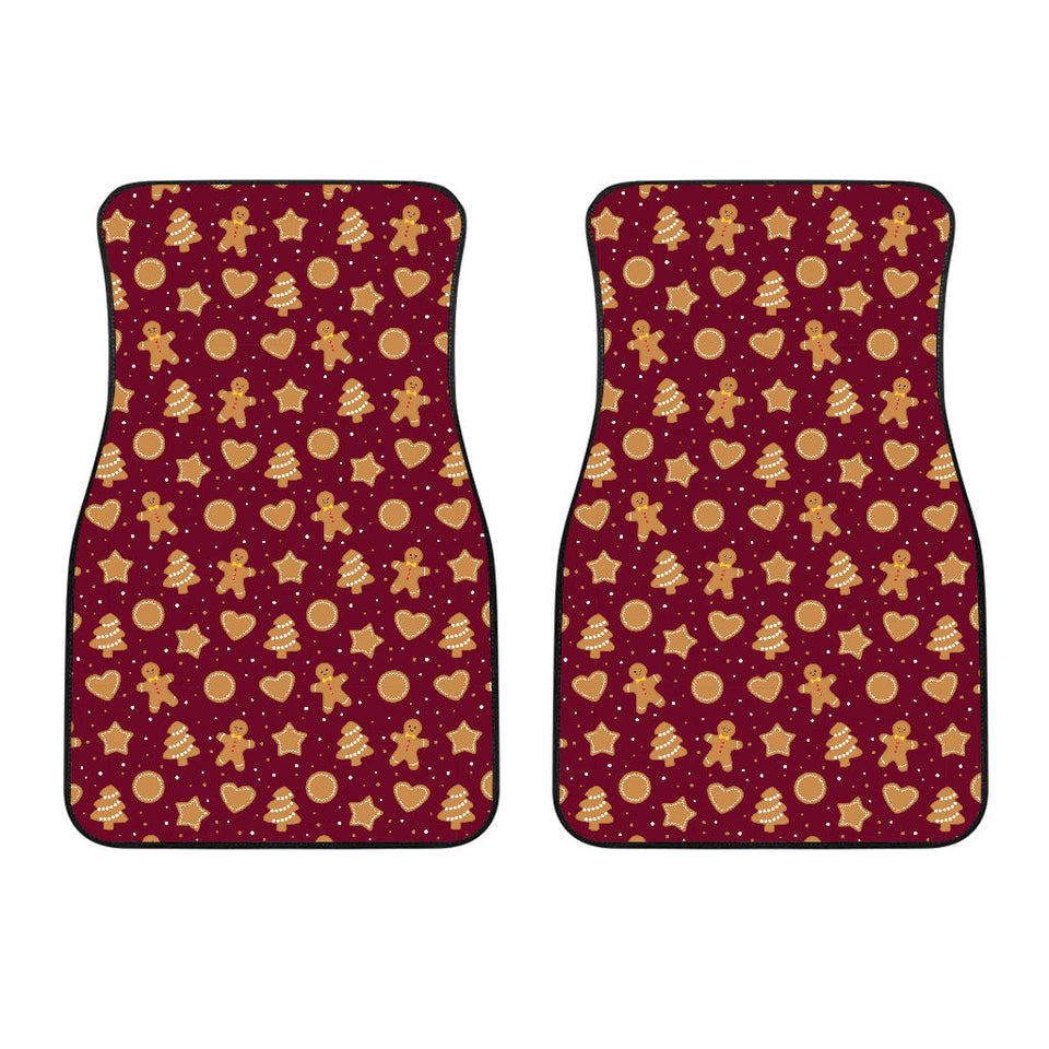Christmas Ginger Cookie Pattern Background Front Car Mats