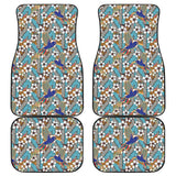 Hummingbird Pattern Print Design 02 Front and Back Car Mats