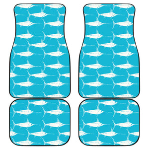 Swordfish Pattern Print Design 02 Front and Back Car Mats