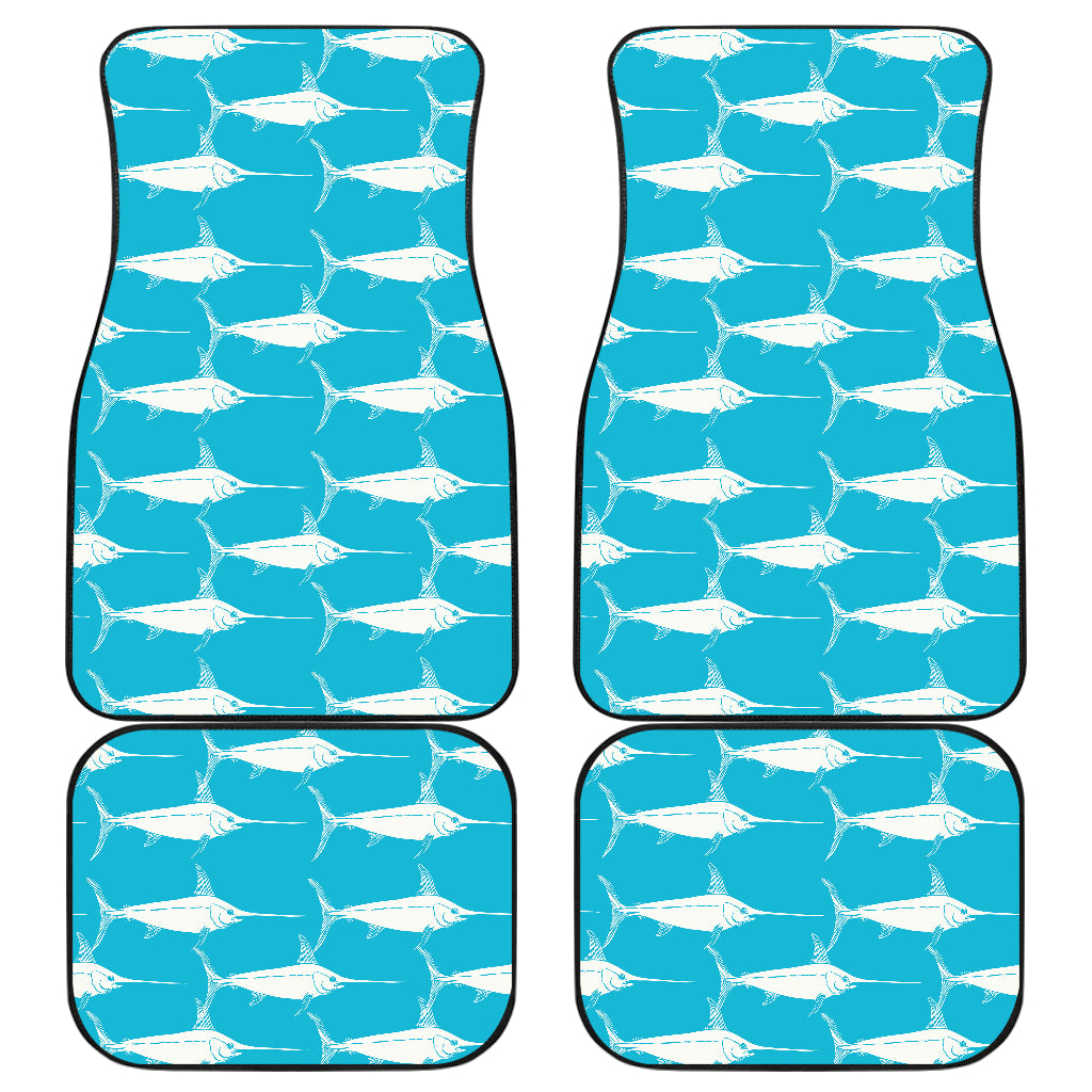 Swordfish Pattern Print Design 02 Front and Back Car Mats