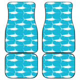 Swordfish Pattern Print Design 02 Front and Back Car Mats