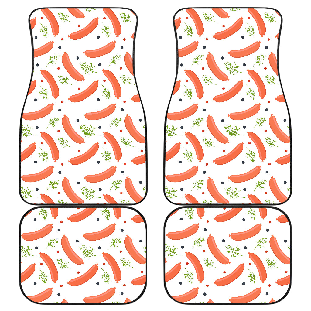 Sausage Pattern Print Design 03 Front and Back Car Mats