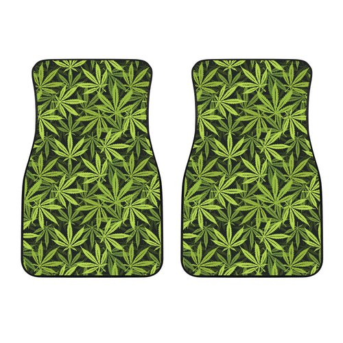 Canabis Marijuana Weed Pattern Print Design 03 Front Car Mats