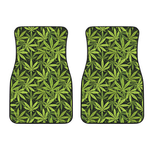 Canabis Marijuana Weed Pattern Print Design 03 Front Car Mats