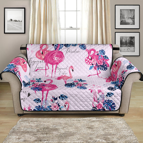 Flamingo Pink Pattern Loveseat Couch Cover Protector