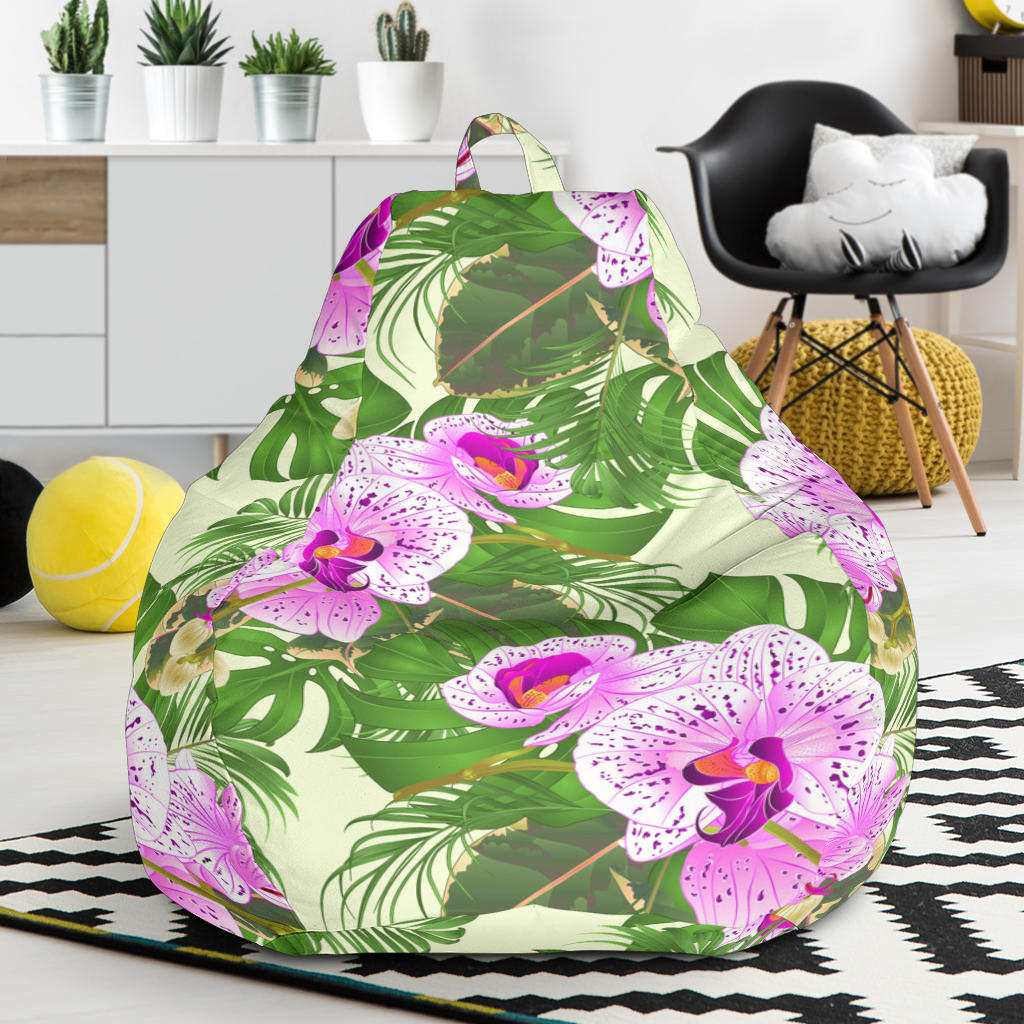 Orchid Leaves Pattern Bean Bag Cover