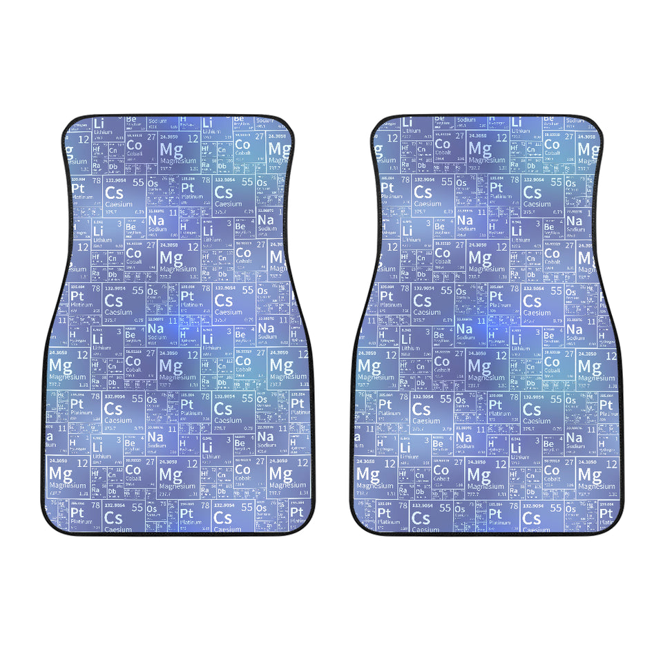 Chemistry Periodic Table Pattern Print Design 02 Front Car Mats