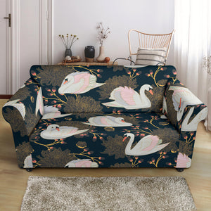 Swan Pattern Loveseat Couch Slipcover