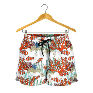 Clown Fish Pattern Print Design 04 Women Shorts