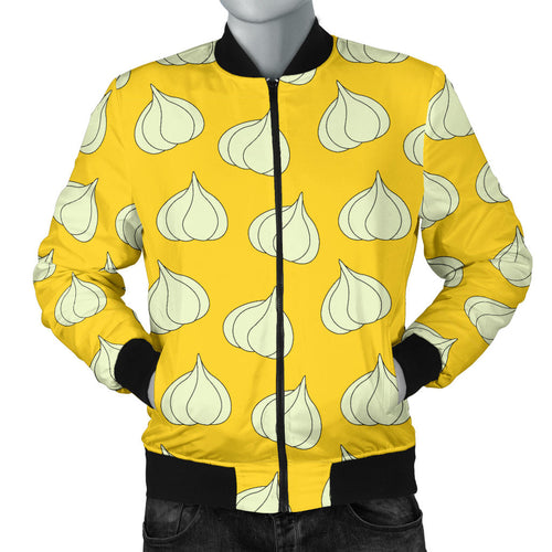 Garlic Pattern Yellow background Men Bomber Jacket