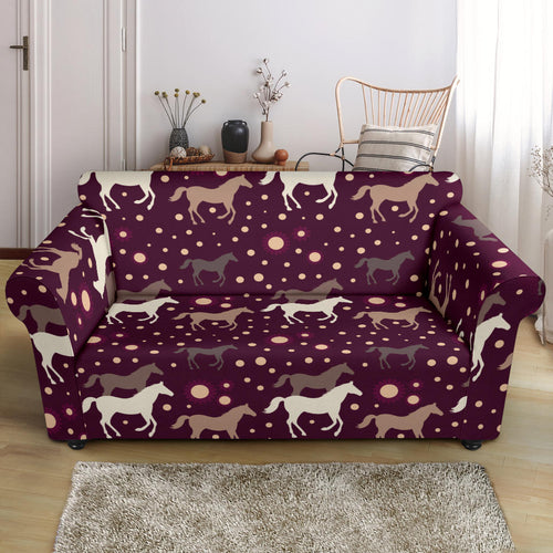 Horse Pattern Background Loveseat Couch Slipcover