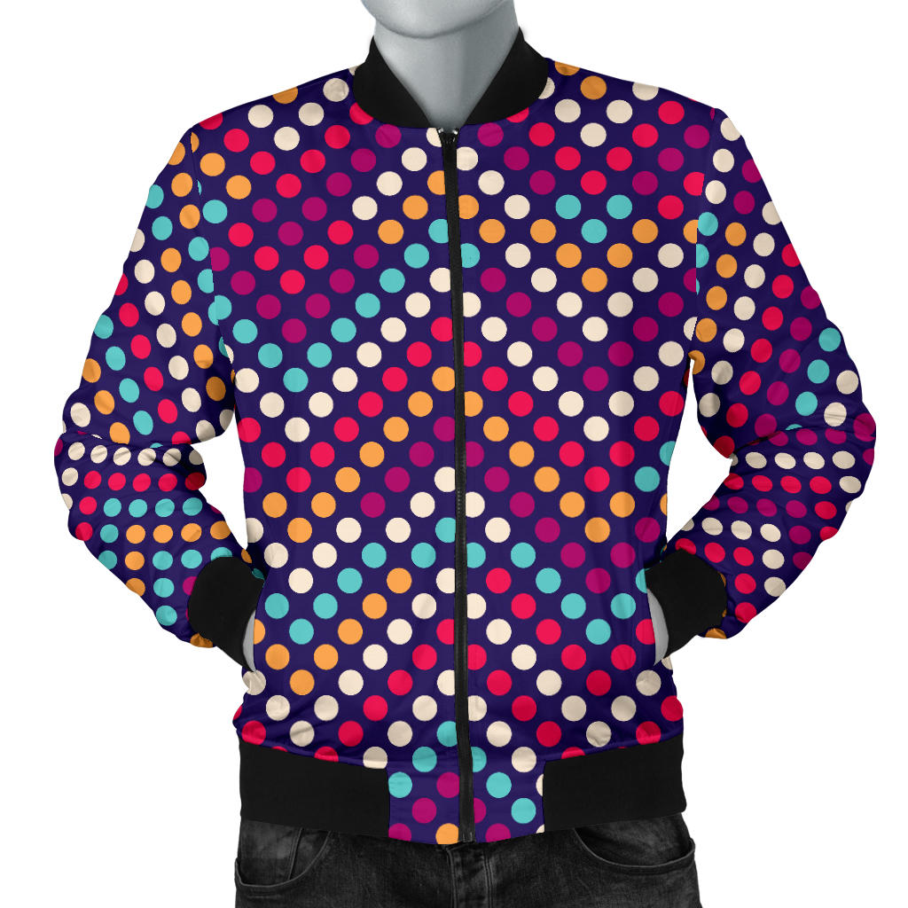 Zigzag Chevron Pokka Dot Aboriginal Pattern Men Bomber Jacket