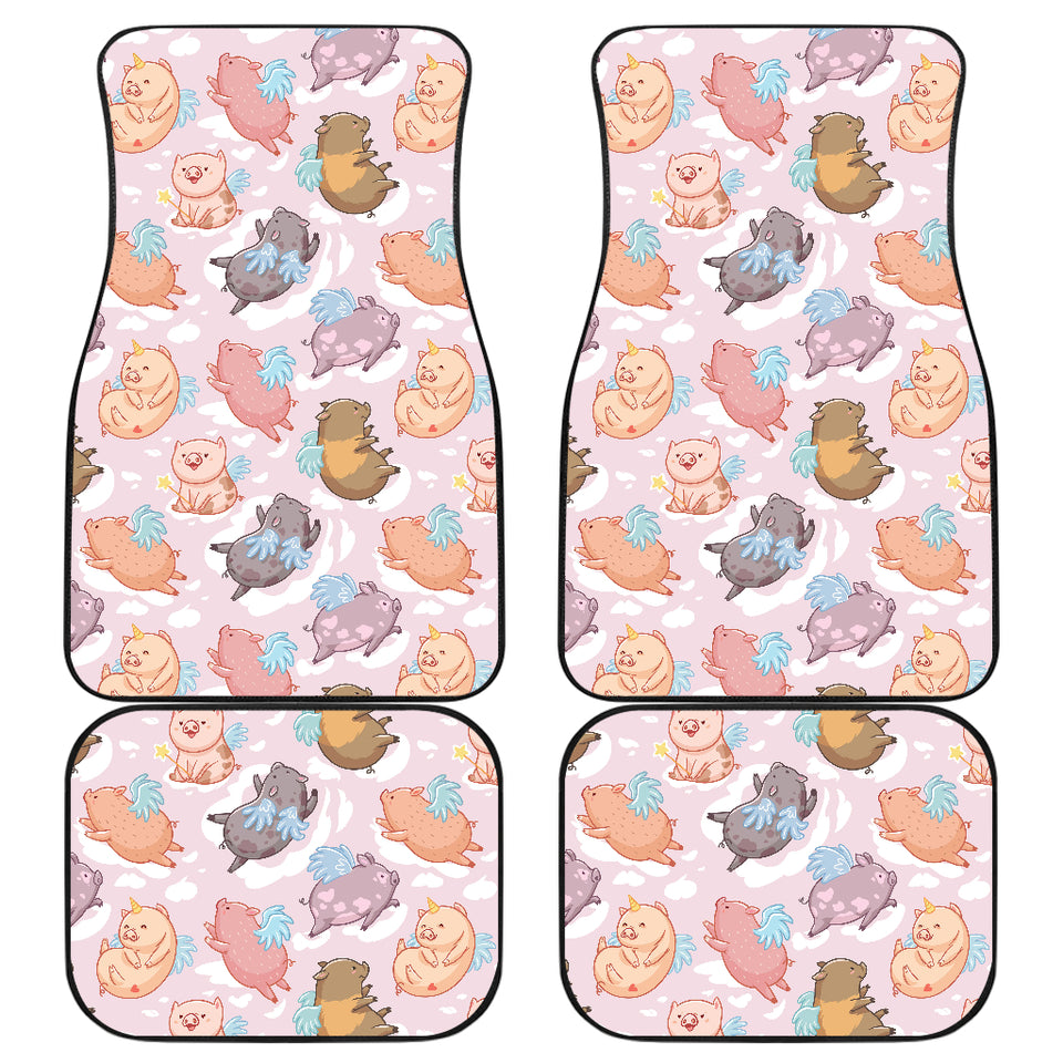 Pig Pattern Print Design 02 Front and Back Car Mats