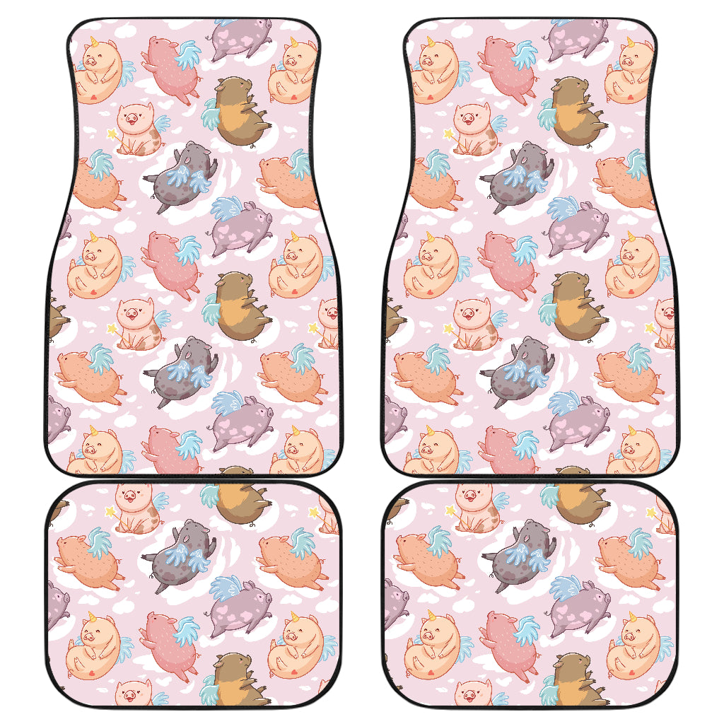 Pig Pattern Print Design 02 Front and Back Car Mats