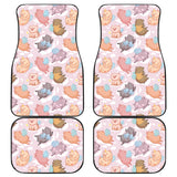 Pig Pattern Print Design 02 Front and Back Car Mats