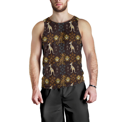 Kangaroo Aboriginal Theme Pattern  Men Tank Top