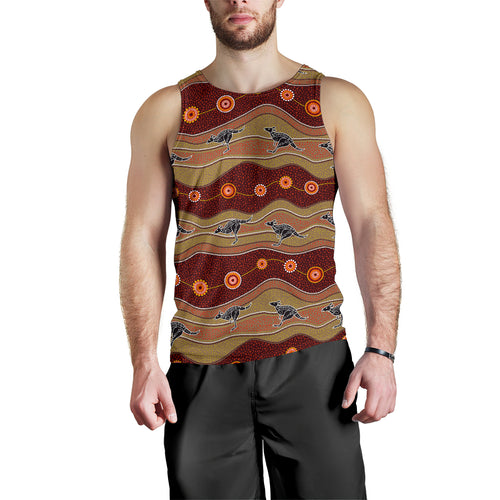 Kangaroo Aboriginal Pattern Men Tank Top