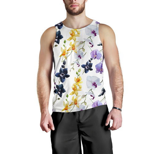 Orchid Pattern Background Men Tank Top